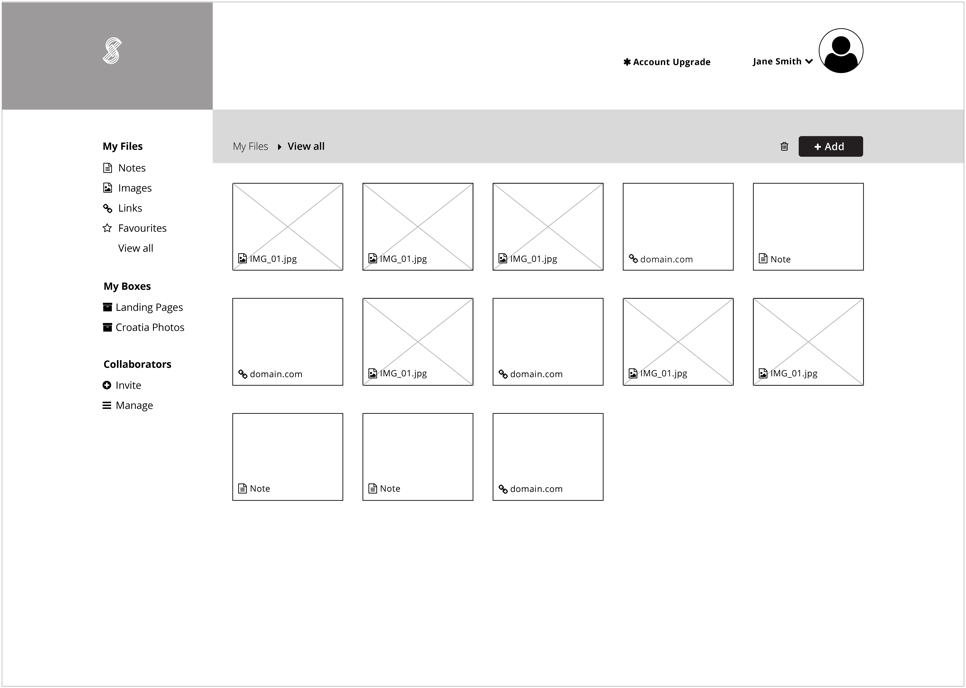 Wireframes Dashboard Iteration