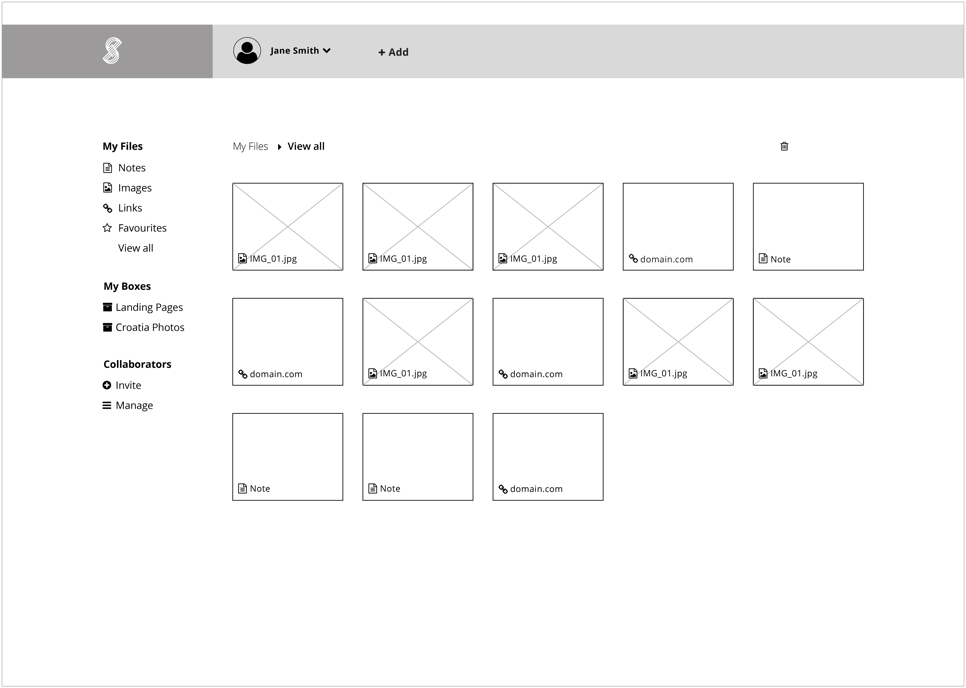 Wireframes Dashboard Iteration